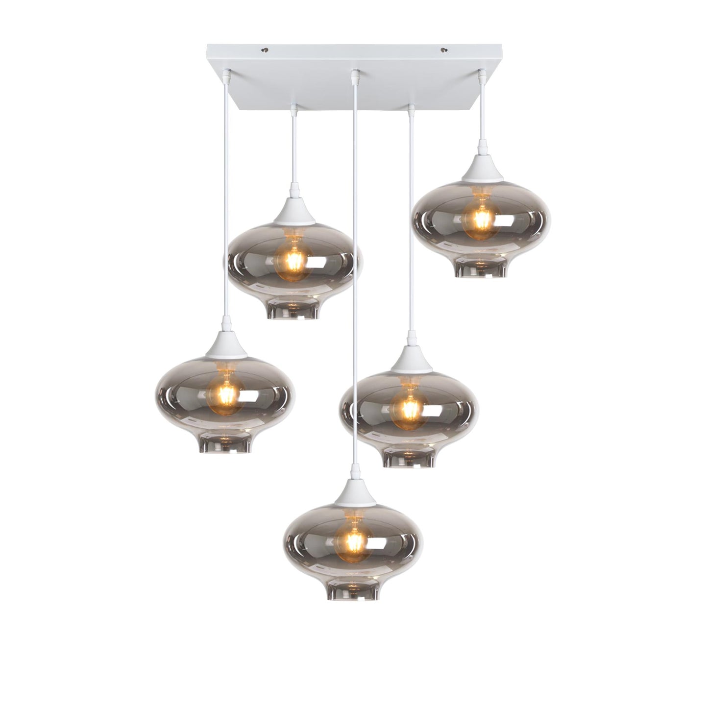 Murano 5 Light Pendant Teardrop Shades