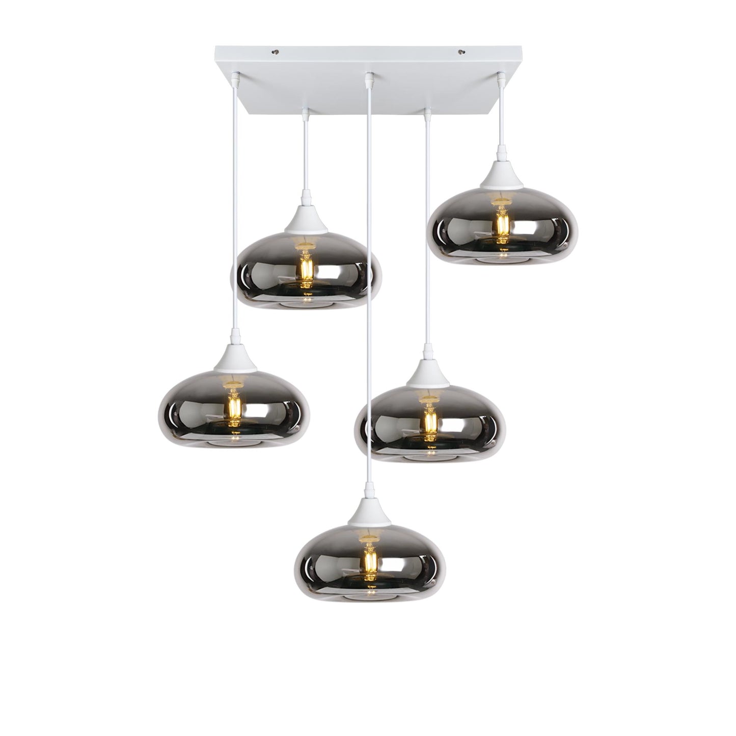 Murano 5 Light Pendant Mushroom Shades