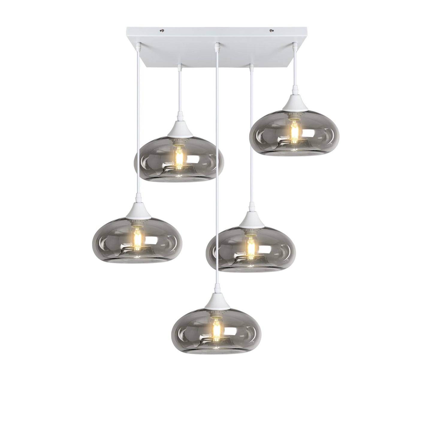 Murano 5 Light Pendant Mushroom Shades