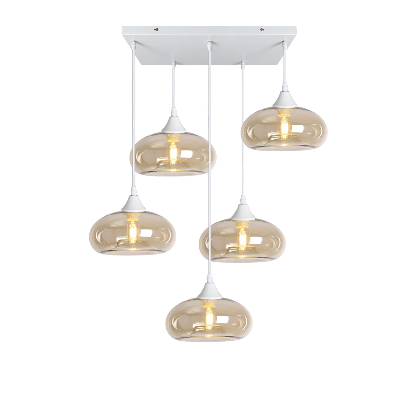 Murano 5 Light Pendant Mushroom Shades