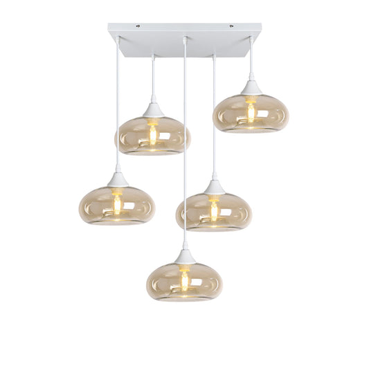 Murano 5 Light Pendant Mushroom Shades