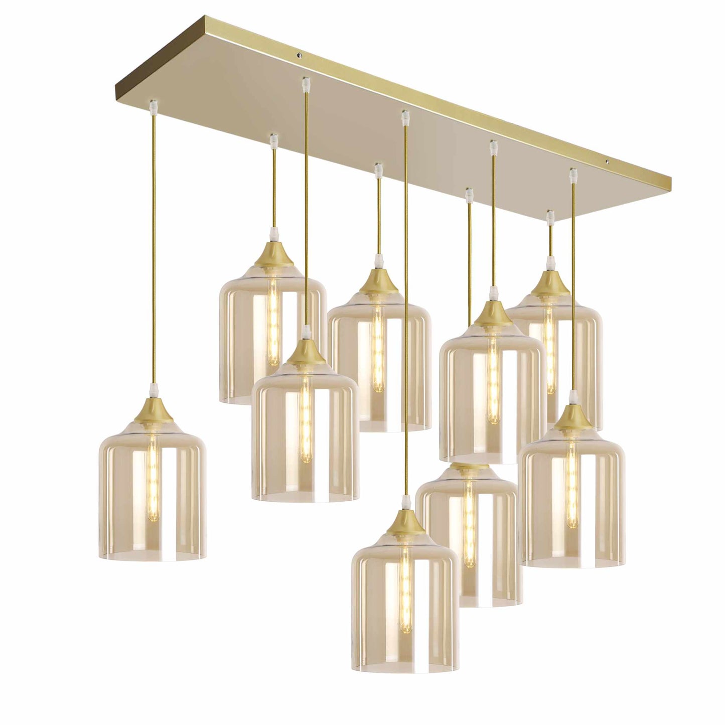 Murano 9 Light Pendant Large Cylinder Shades