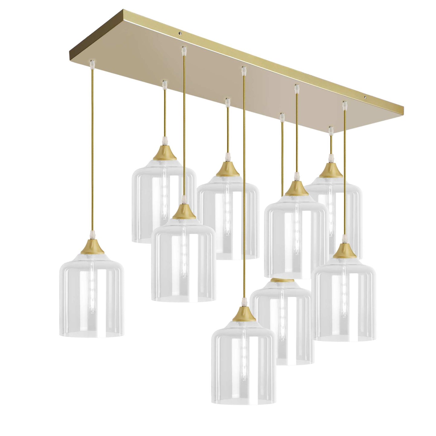 Murano 9 Light Pendant Large Cylinder Shades