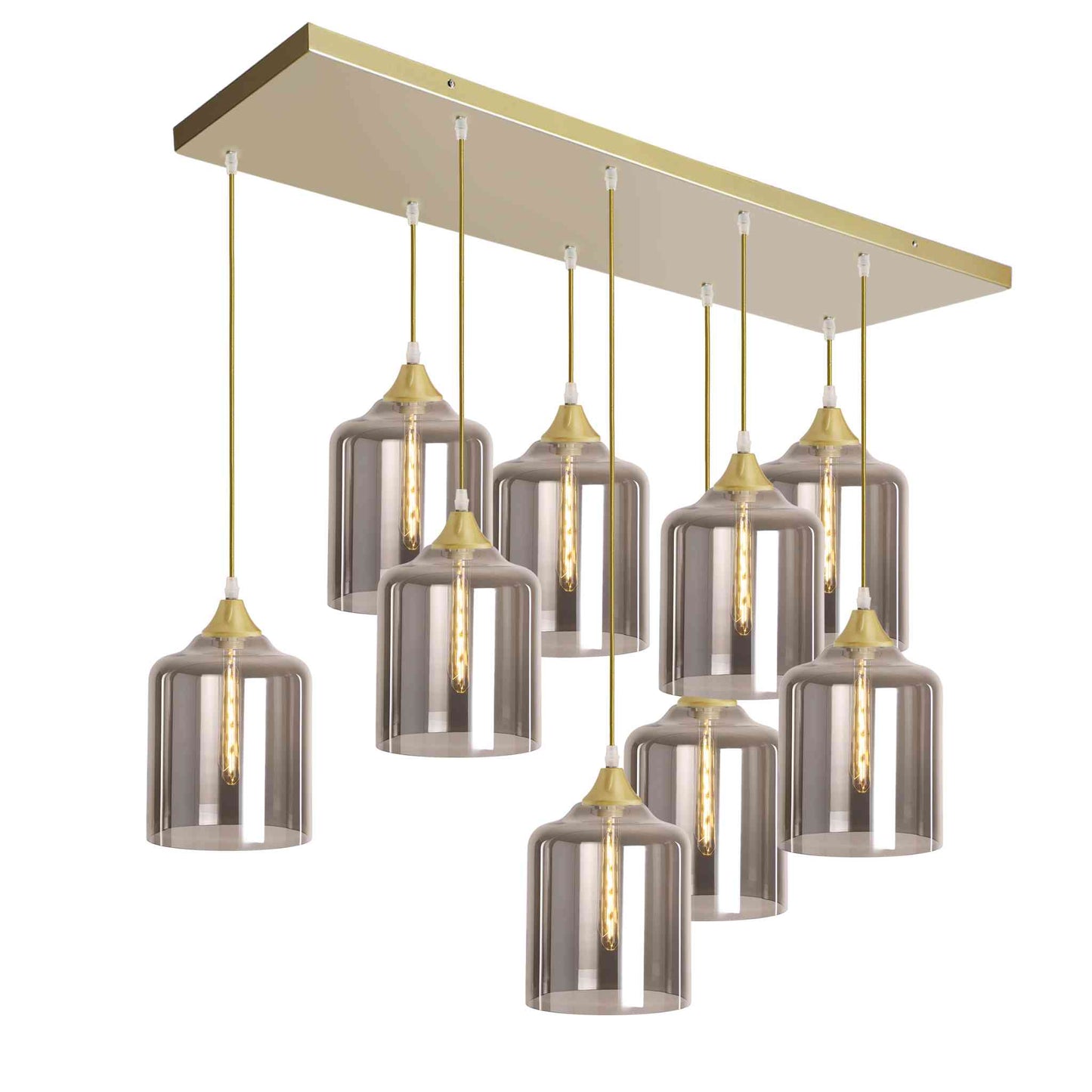 Murano 9 Light Pendant Large Cylinder Shades