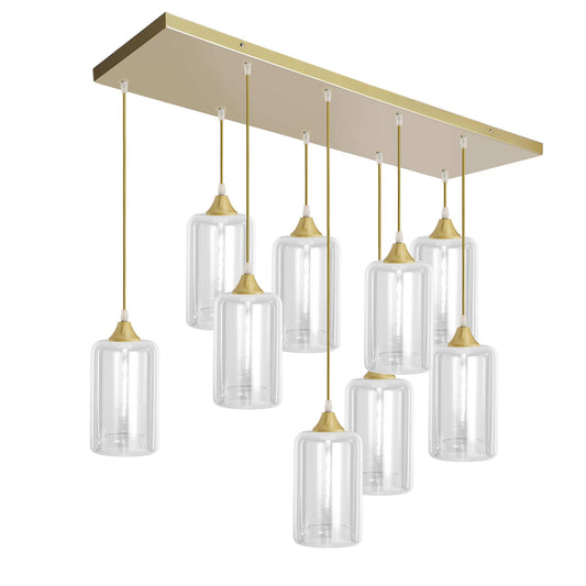 Murano 9 Light Pendant Slim Cylinder Shades