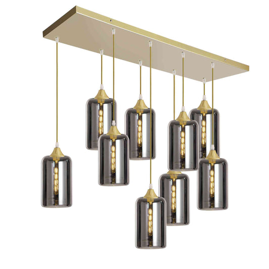 Murano 9 Light Pendant Slim Cylinder Shades