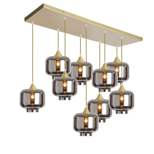 Murano 9 Light Pendant Round Shades