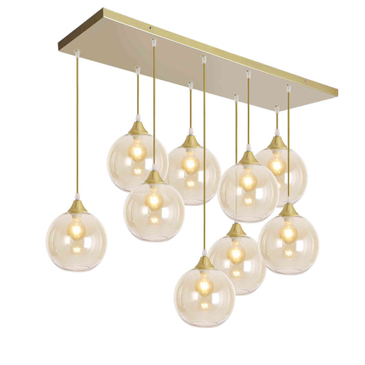 Murano 9 Light Pendant Globe Shades