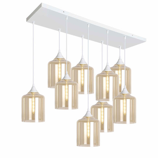 Murano 9 Light Pendant Large Cylinder Shades