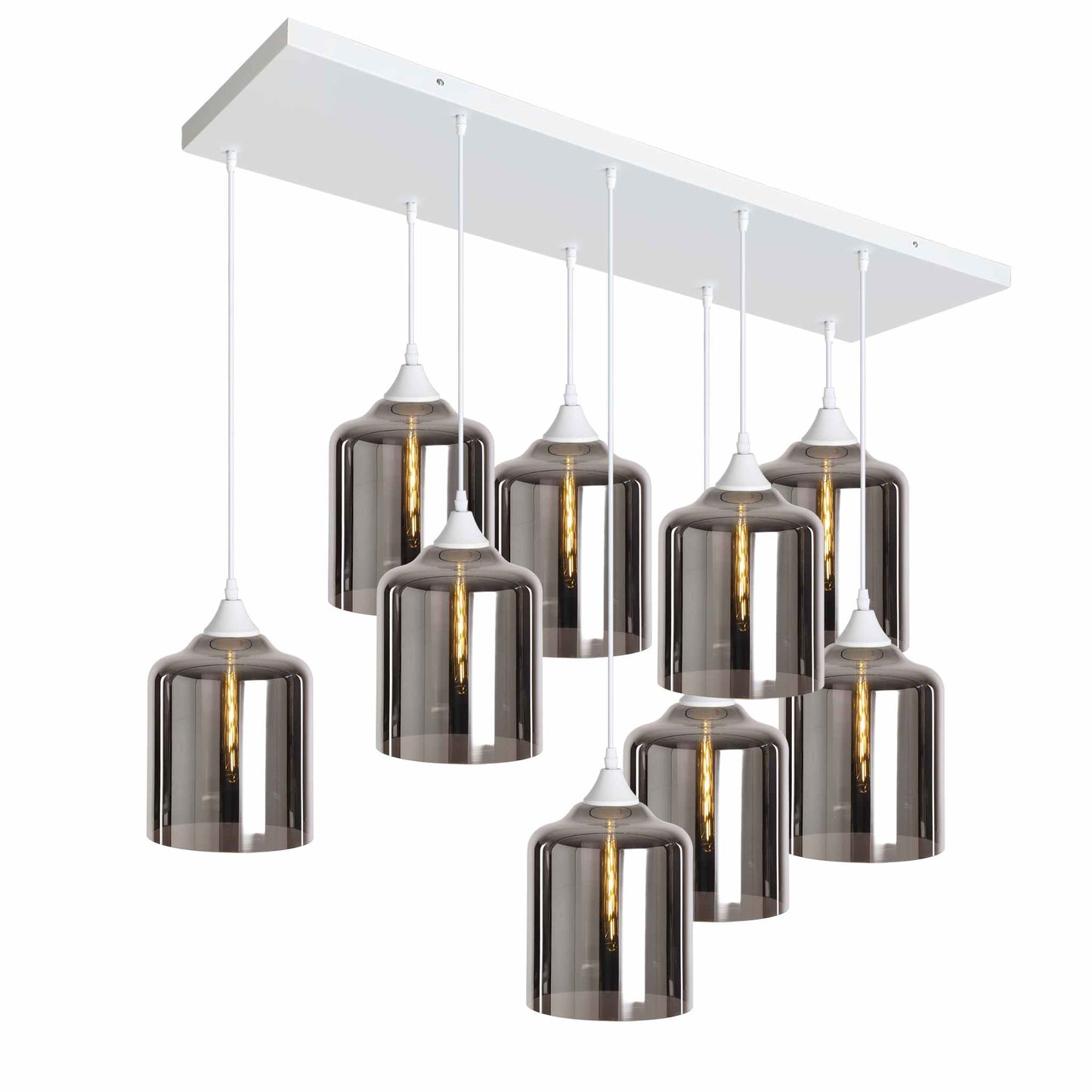 Murano 9 Light Pendant Large Cylinder Shades