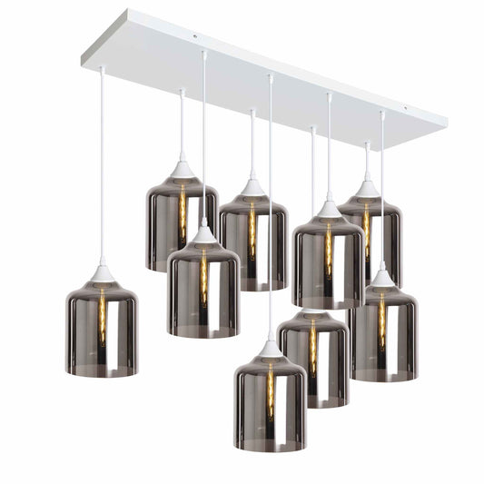 Murano 9 Light Pendant Large Cylinder Shades