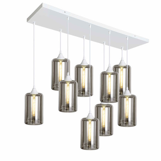 Murano 9 Light Pendant Slim Cylinder Shades