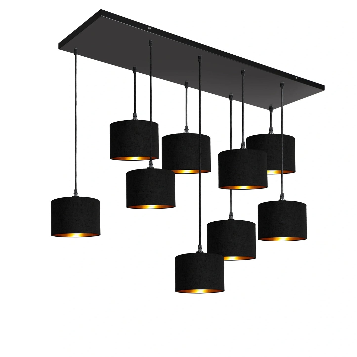 Murano 9 Light Pendant with Fabric Shades