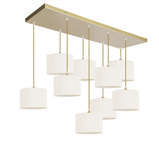 Murano 9 Light Pendant with Fabric Shades