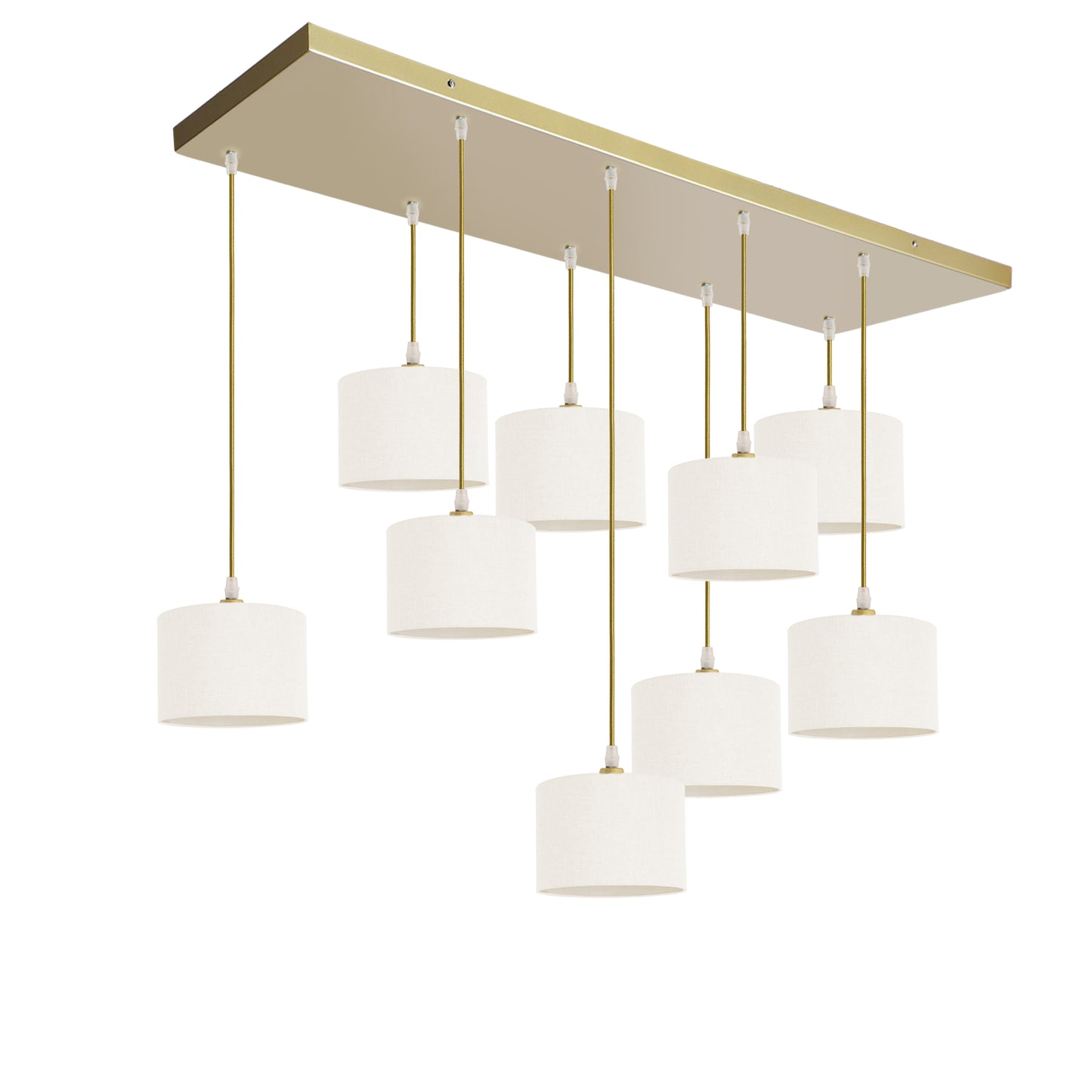 Murano 9 Light Pendant with Fabric Shades