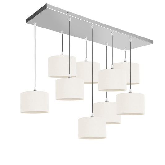 Murano 5 Light with woven hand made Fabric Shades