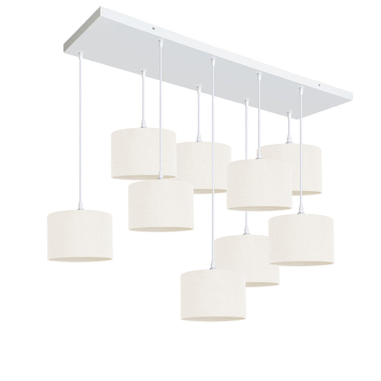 Murano 9 Light Pendant with Fabric Shades