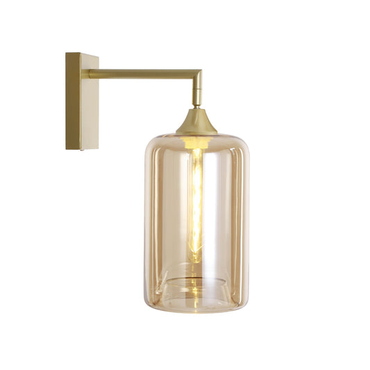 Murano Gold Wall Light with Slim Cylinder glass