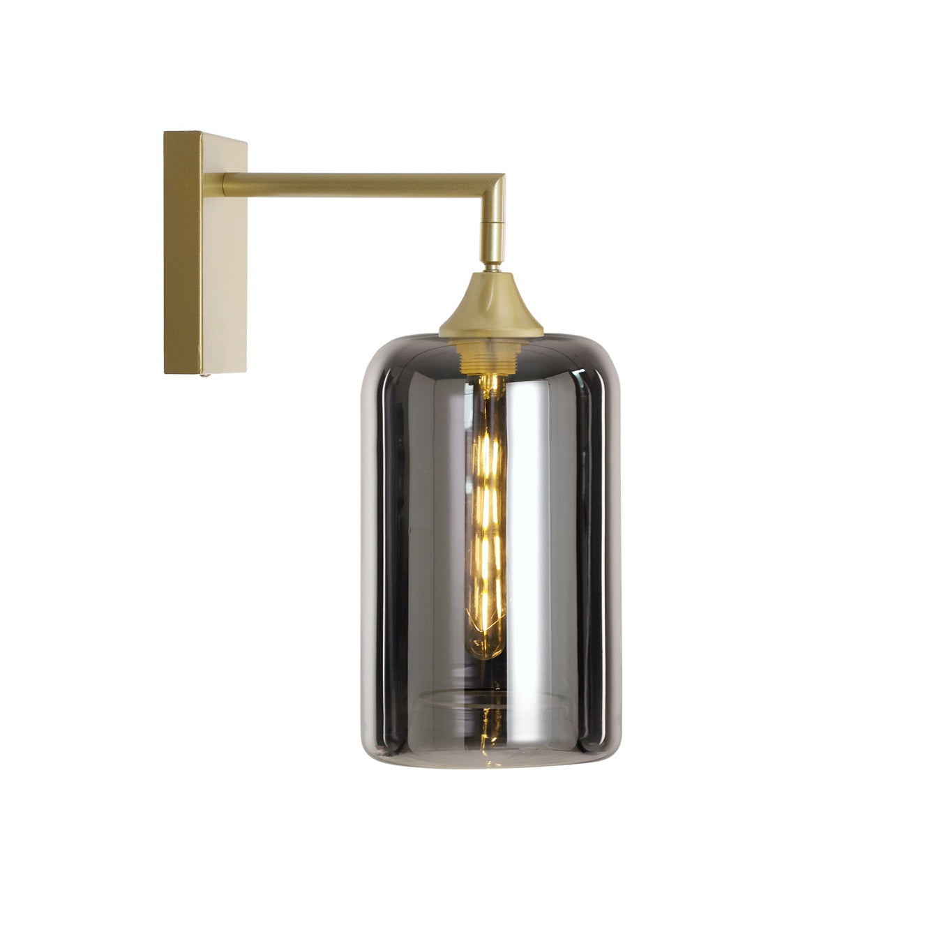 Murano Gold Wall Light with Slim Cylinder glass