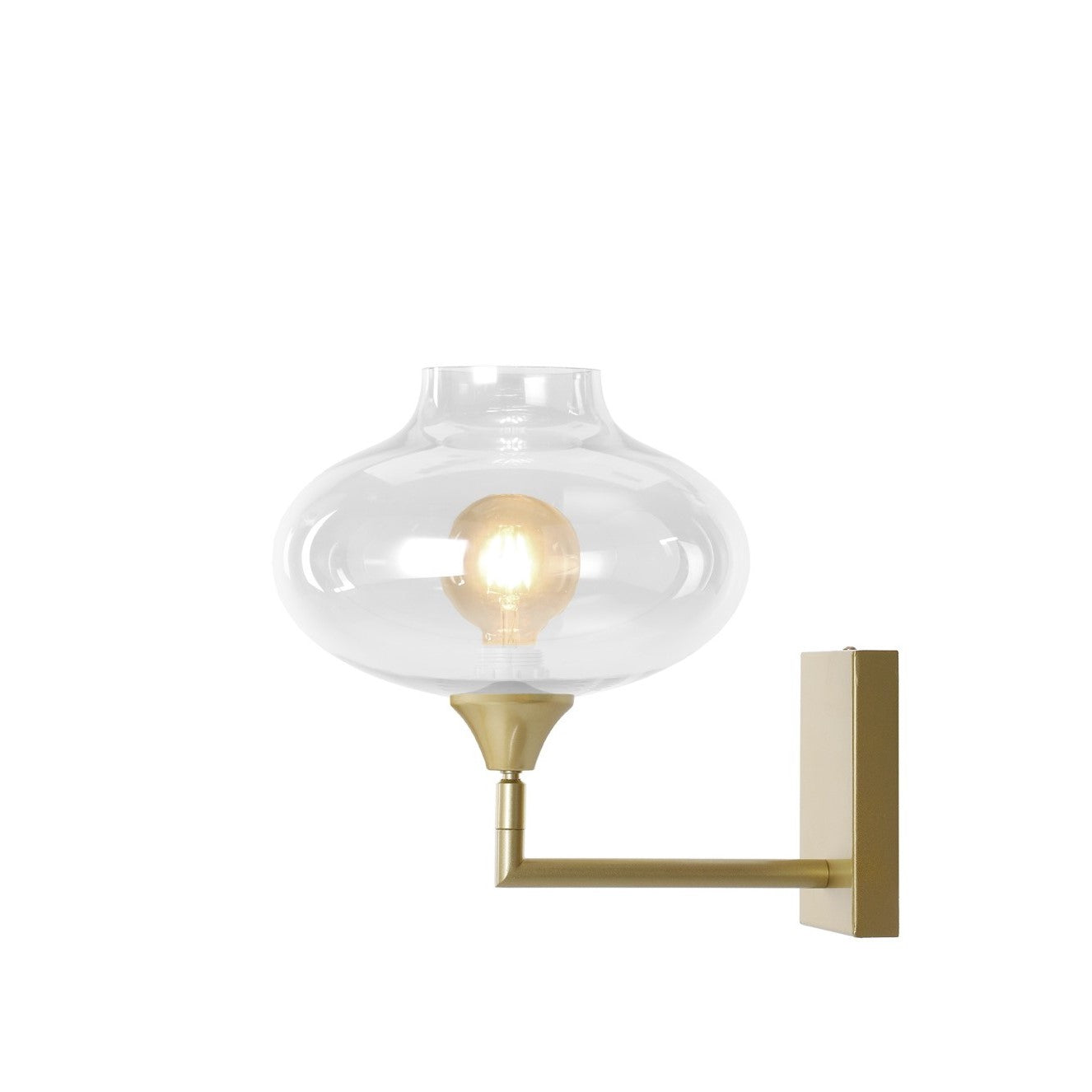 Murano Gold Wall Light with Teardrop glass