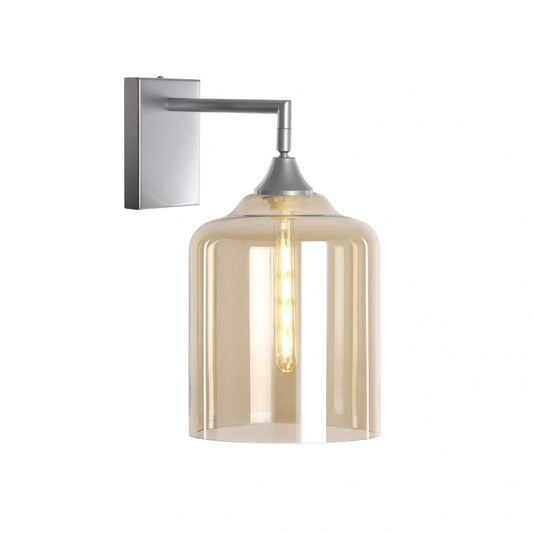 Murano Silver Wall Light with Extra Large Cylinder Glass Shade