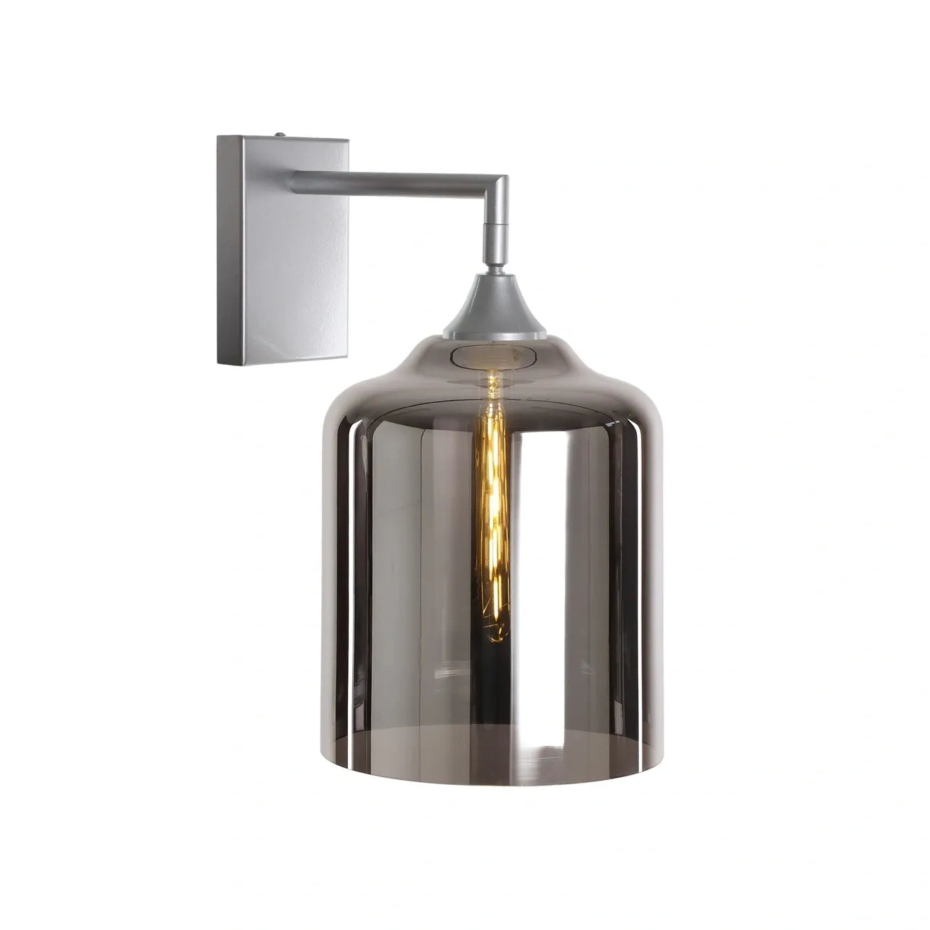 Murano Silver Wall Light with Extra Large Cylinder Glass Shade