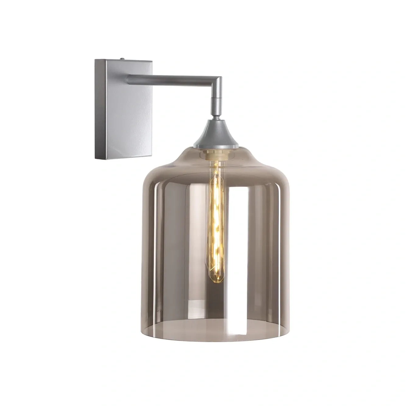 Murano Silver Wall Light with Extra Large Cylinder Glass Shade