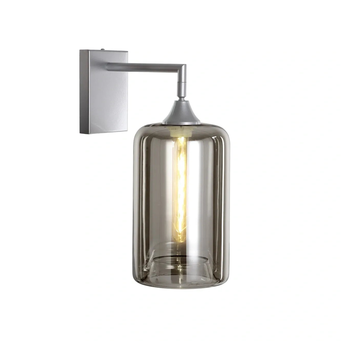 Murano Silver Wall Light with Cylinder Glass Shade