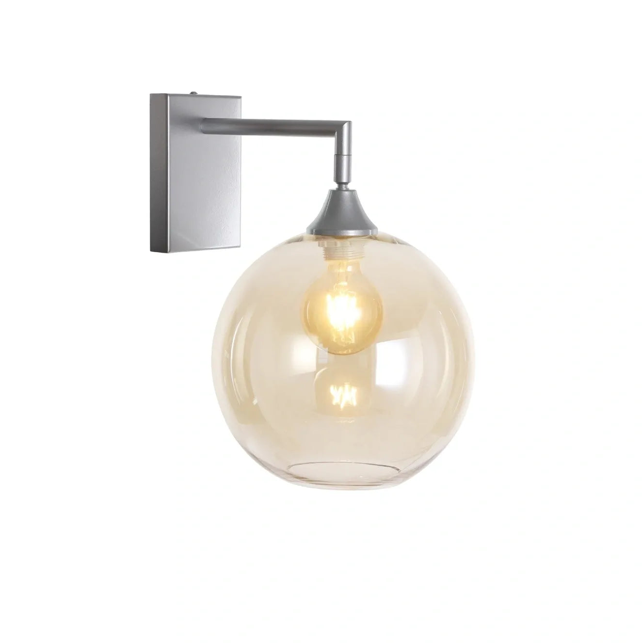 Murano Silver Wall Light with Globe glass Shade