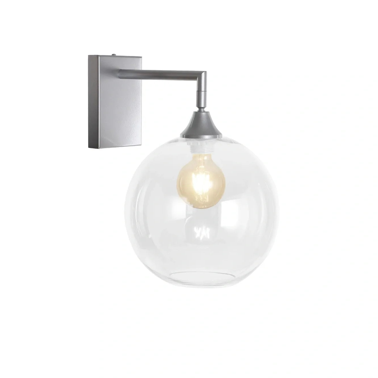 Murano Silver Wall Light with Globe glass Shade