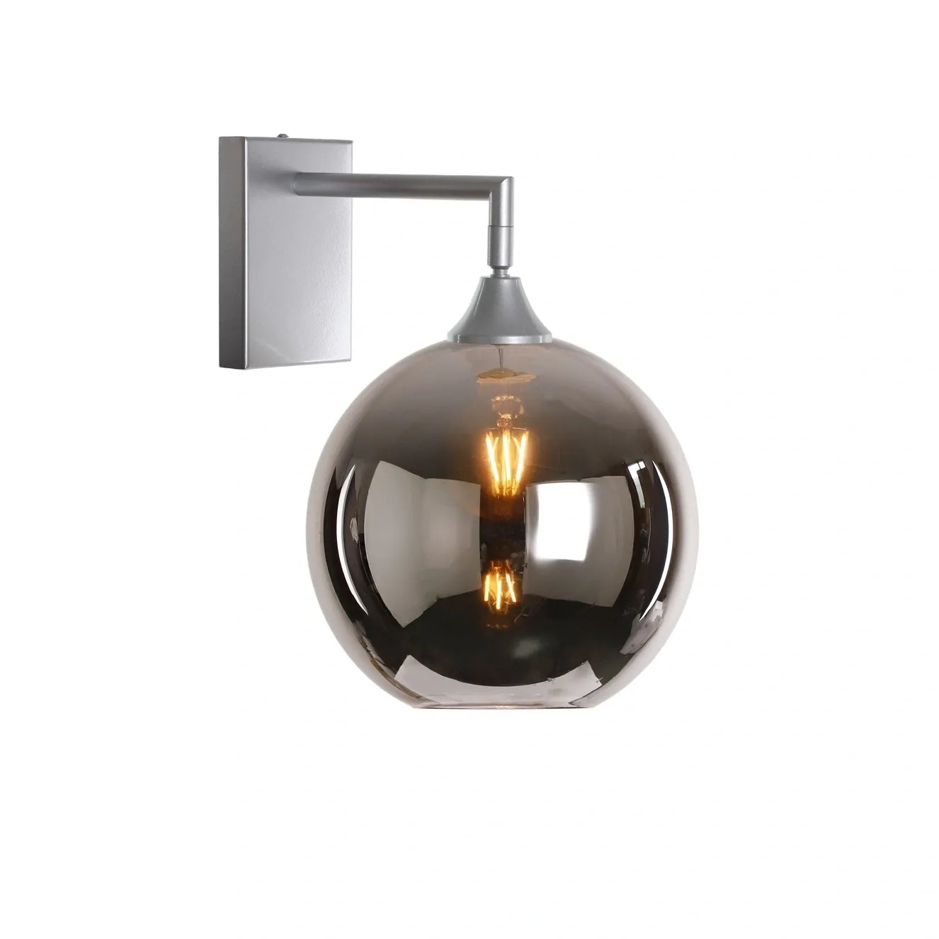 Murano Silver Wall Light with Globe glass Shade