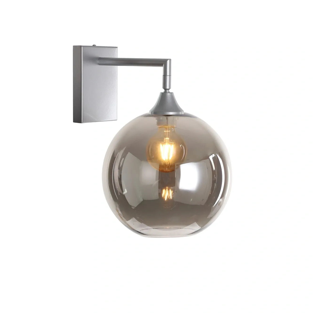 Murano Silver Wall Light with Globe glass Shade