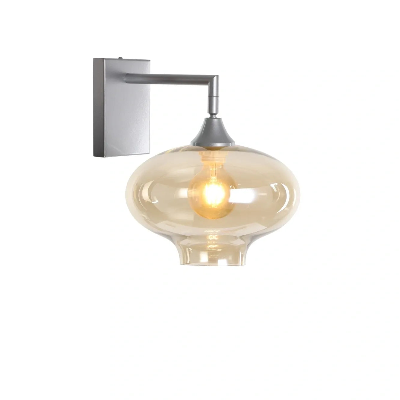 Murano Silver Wall Light with Teardrop glass Shade