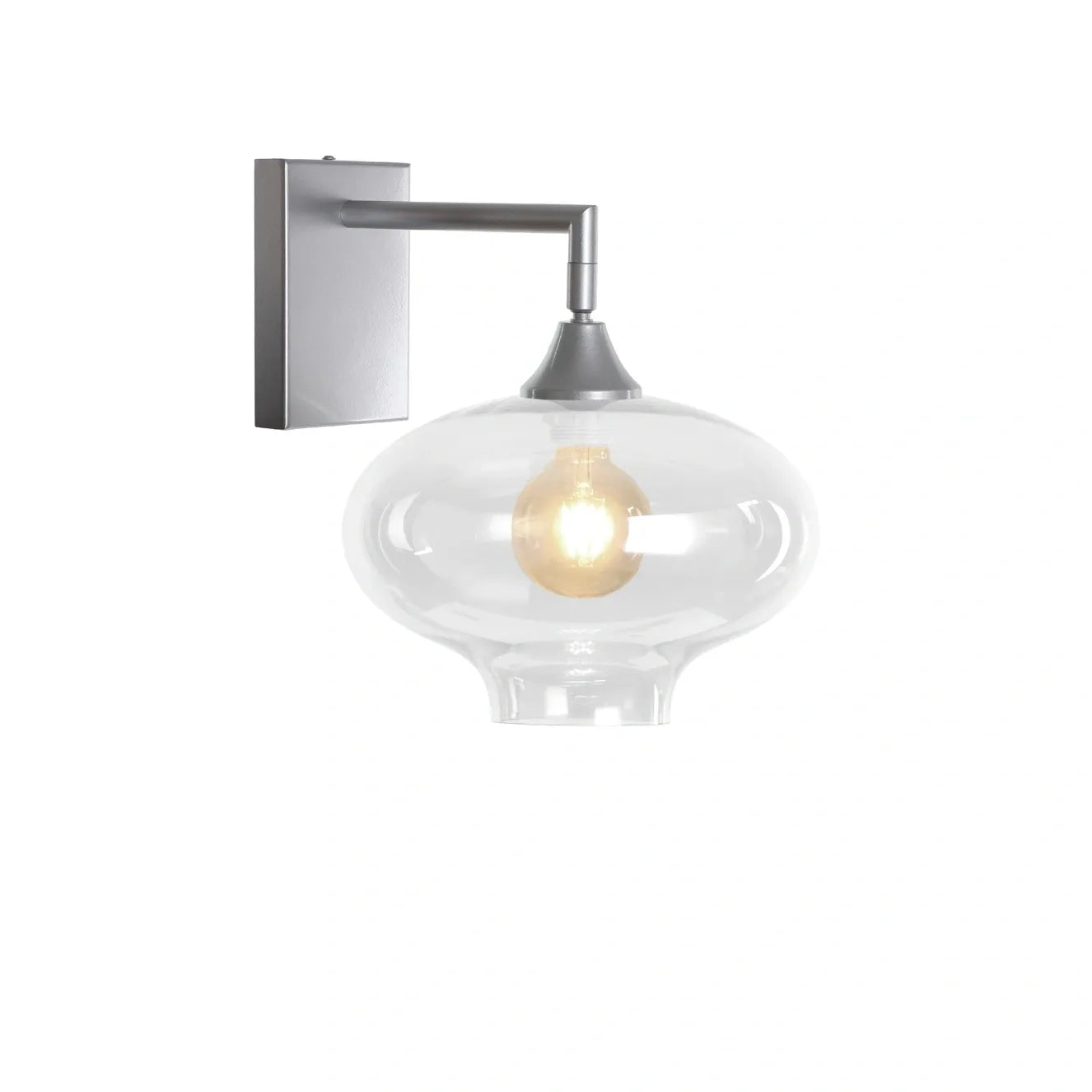 Murano Silver Wall Light with Teardrop glass Shade