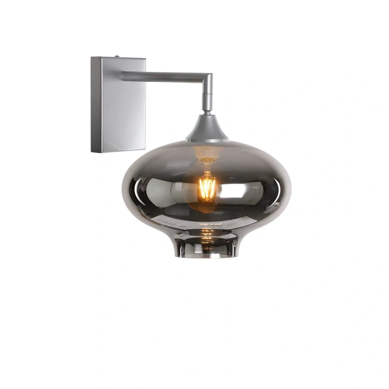 Murano Silver Wall Light with Teardrop glass Shade