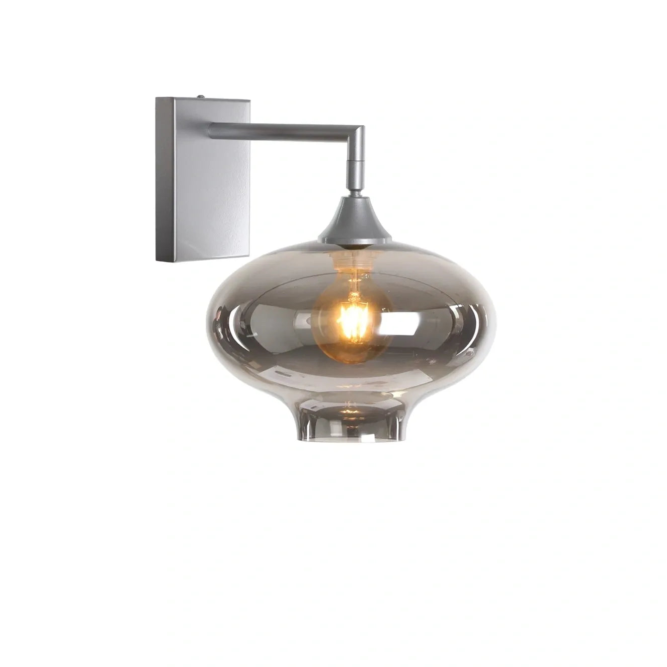 Murano Silver Wall Light with Teardrop glass Shade