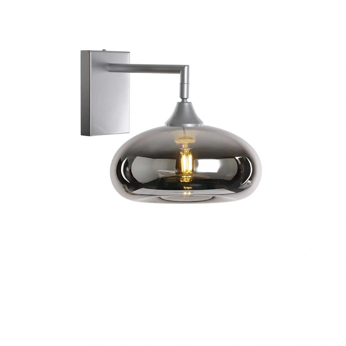 Murano Silver Wall Light with Mushroom glass