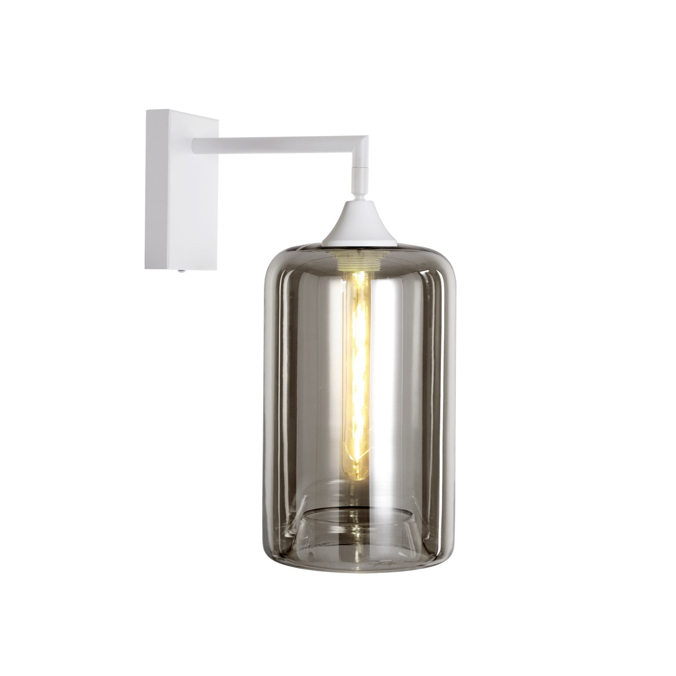 Murano White Wall Light with Slim Cylinder glass