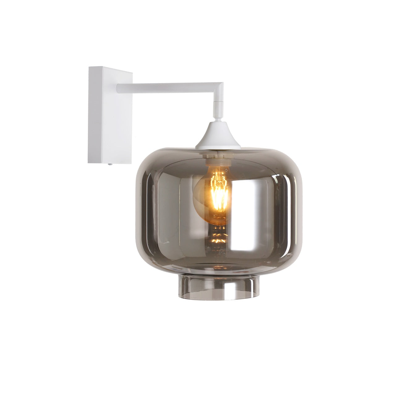 Murano White Wall Light with Round glass