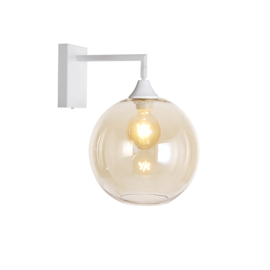 Murano White Wall Light with Globe glass