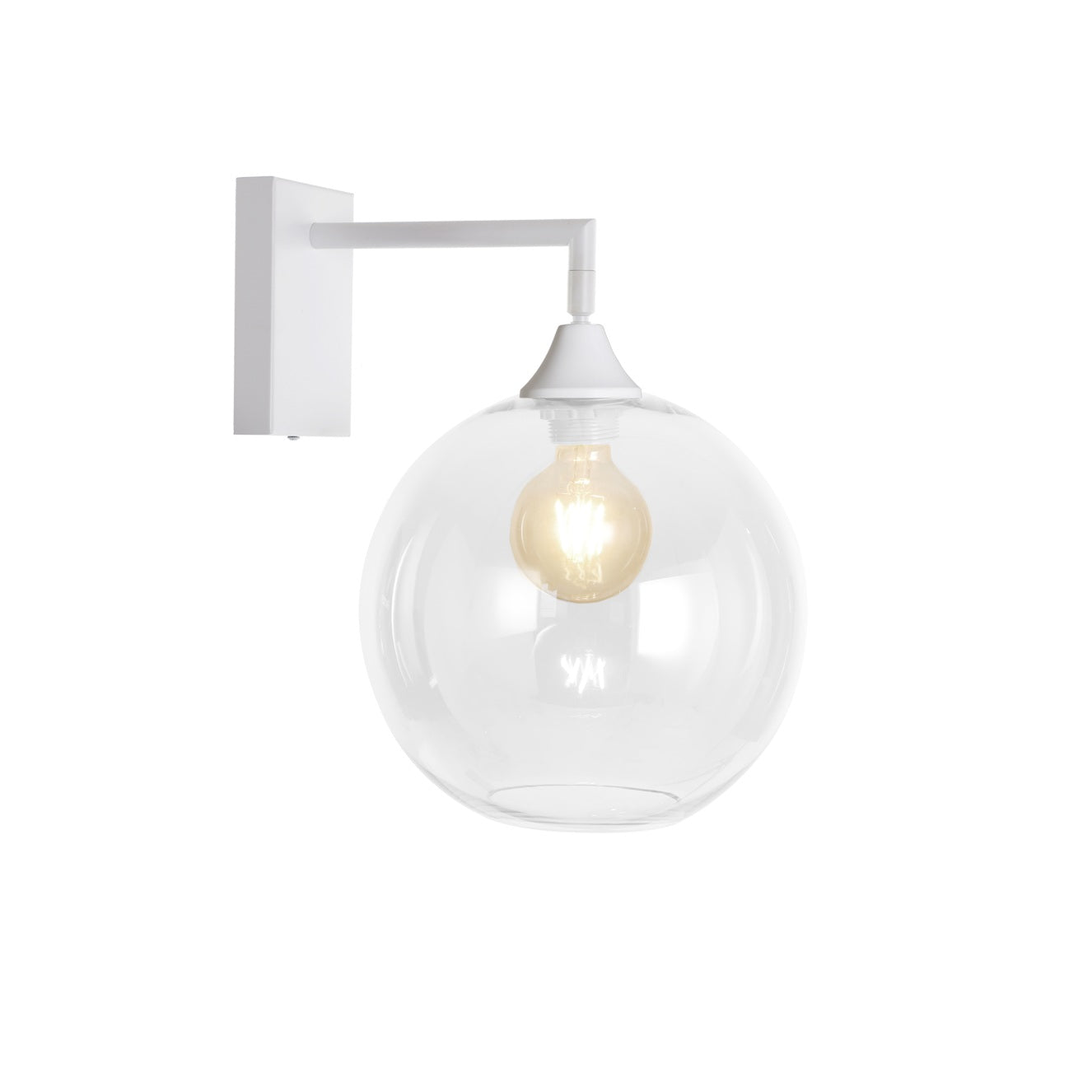 Murano White Wall Light with Globe glass
