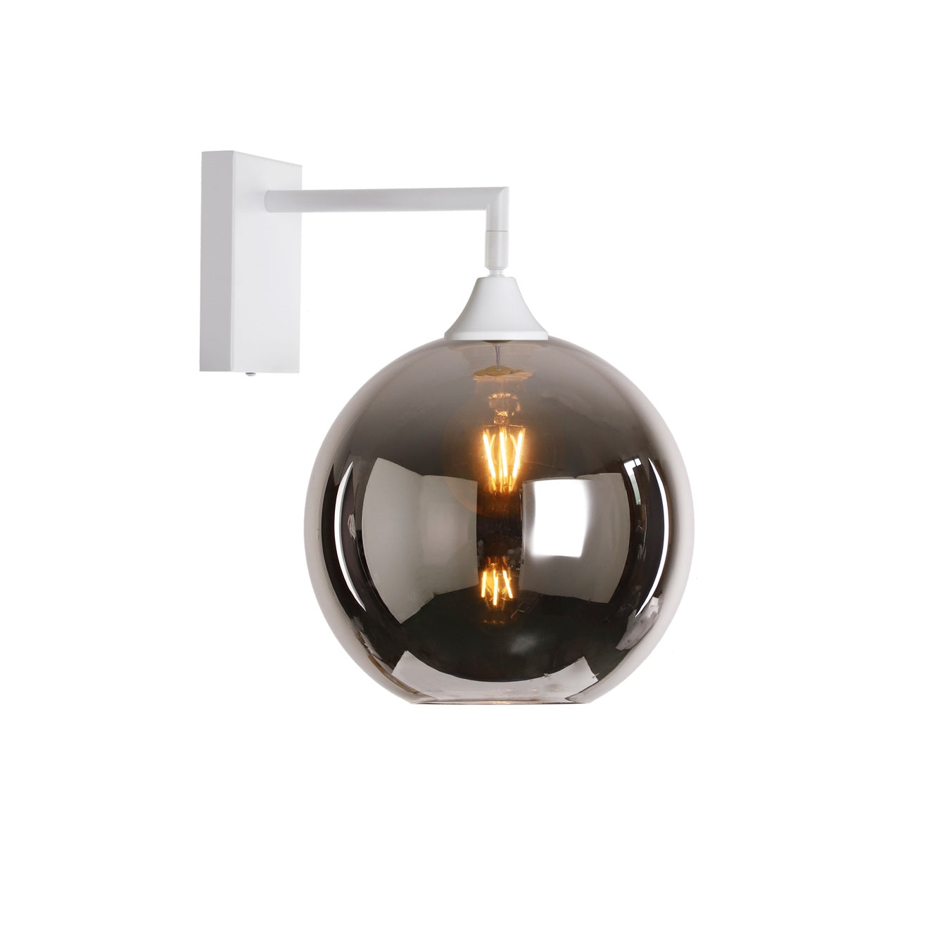 Murano White Wall Light with Globe glass