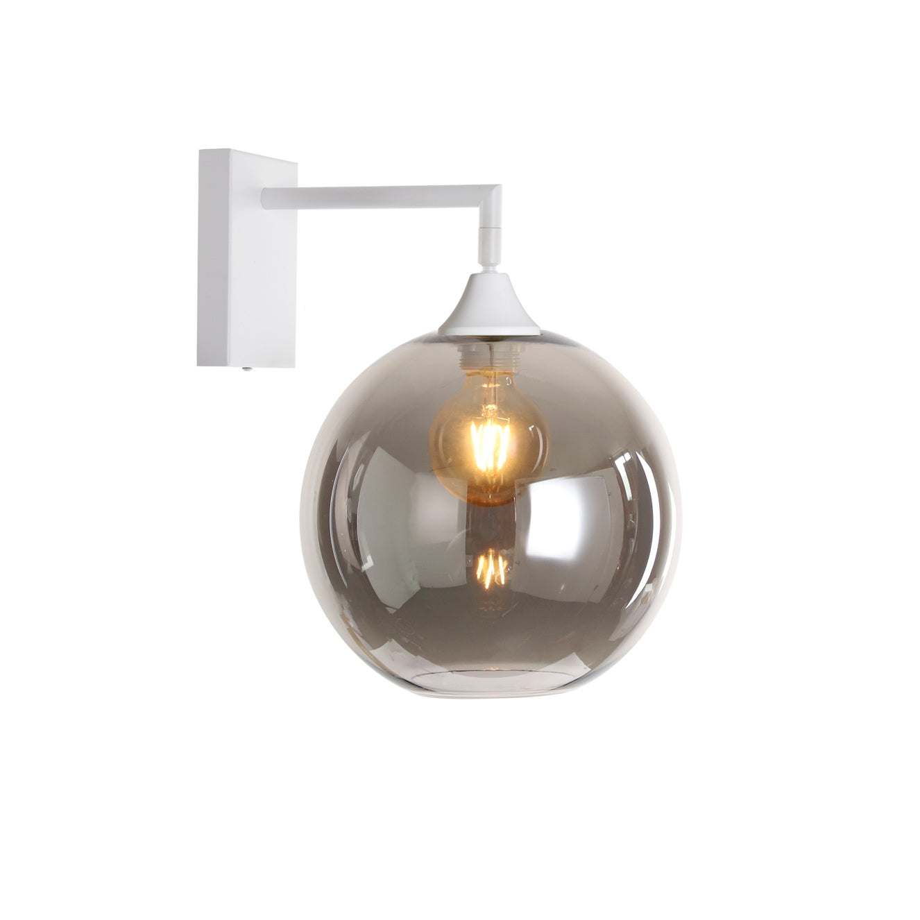 Murano White Wall Light with Globe glass