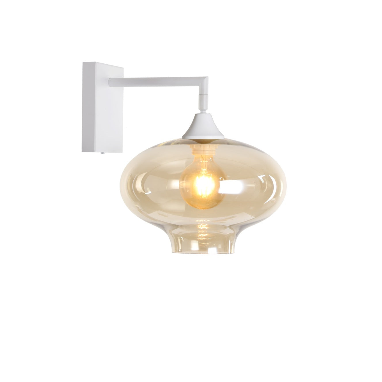 Murano White Wall Light with Teardrop glass