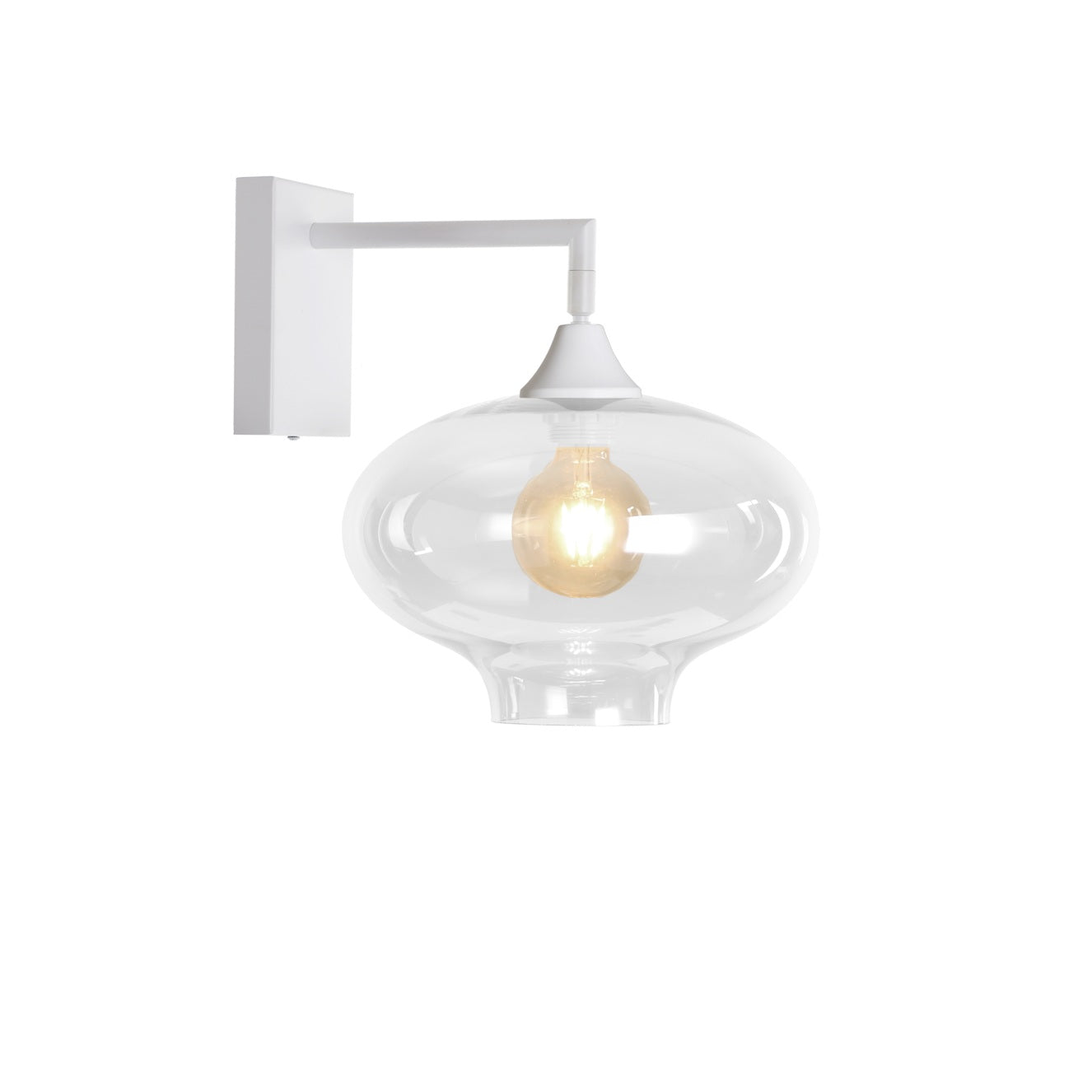 Murano White Wall Light with Teardrop glass