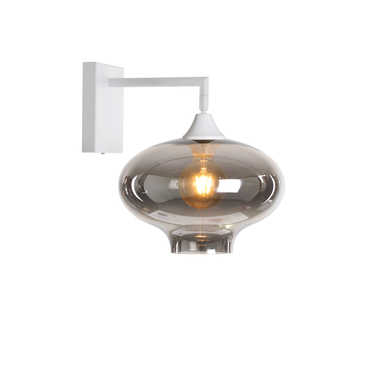 Murano White Wall Light with Teardrop glass