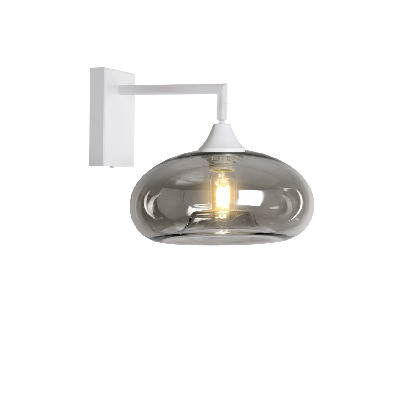 Murano White Wall Light with Mushroom glass