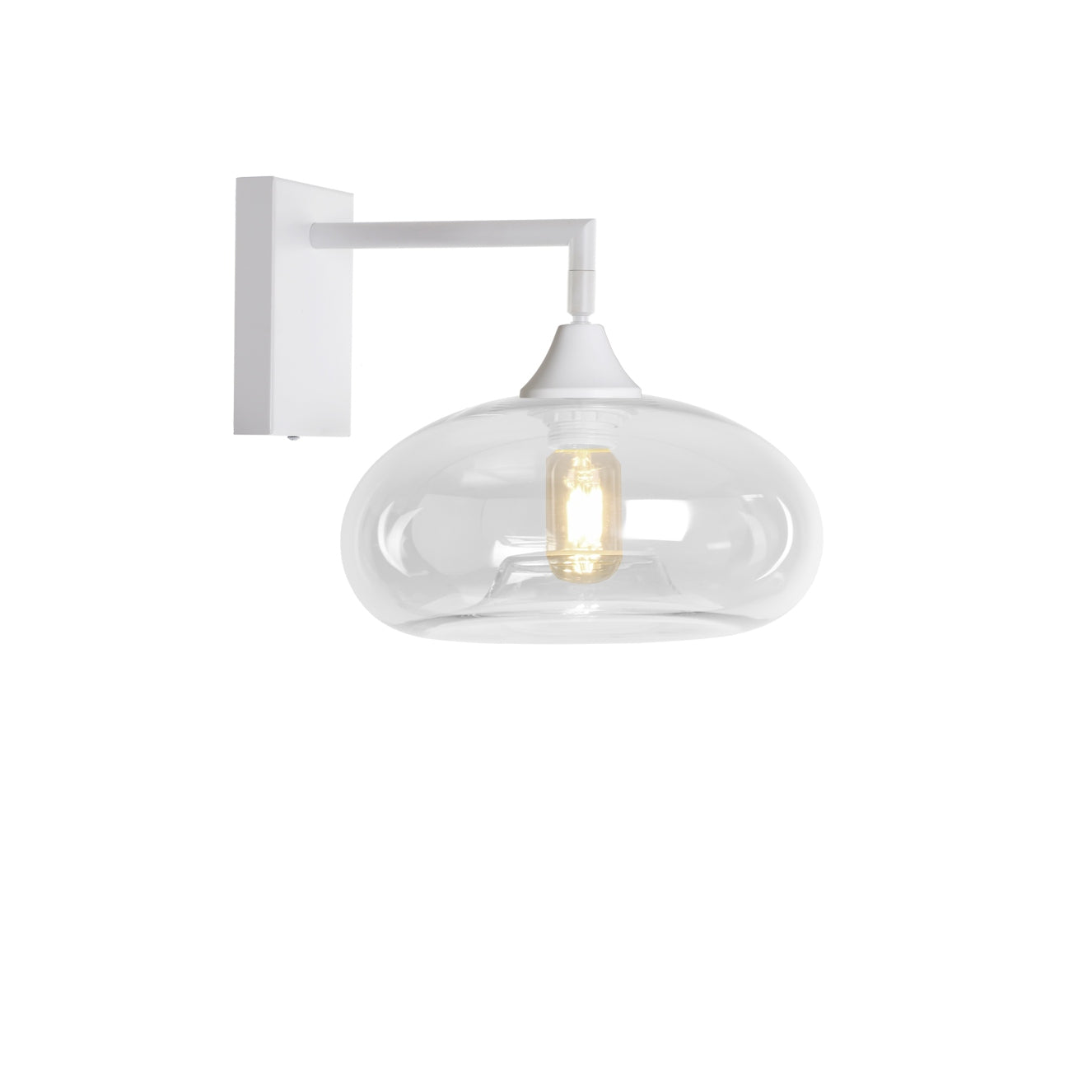Murano White Wall Light with Mushroom glass
