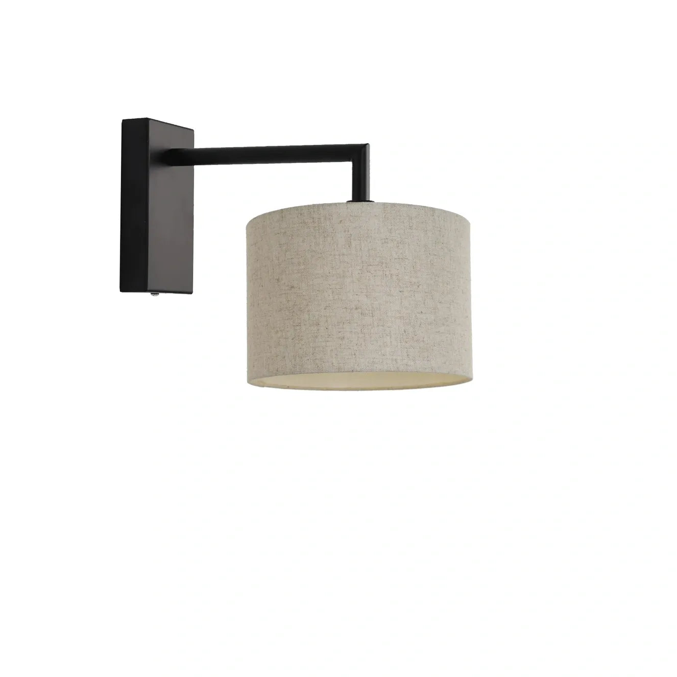 Murano Black Wall Light with Woven Hand Made Fabric Shade