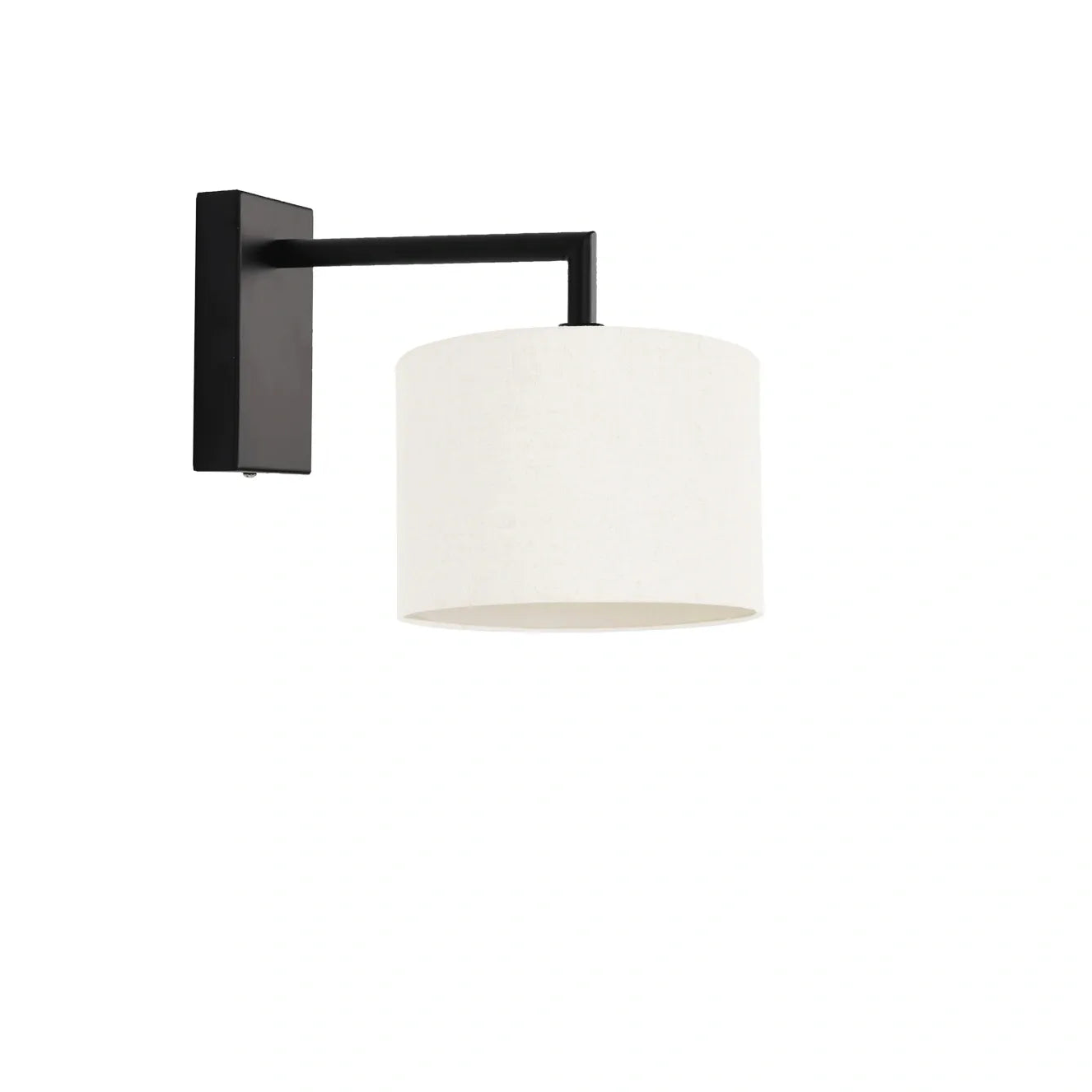 Murano Black Wall Light with Woven Hand Made Fabric Shade